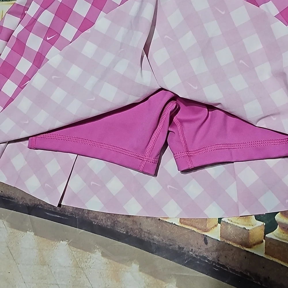 Nike Pink Checkered Skort Size XL New - Picture 7 of 9